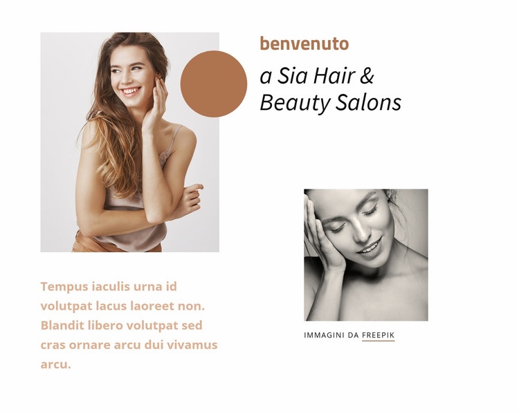 Sia Hair & Beauty Salon Un modello di pagina