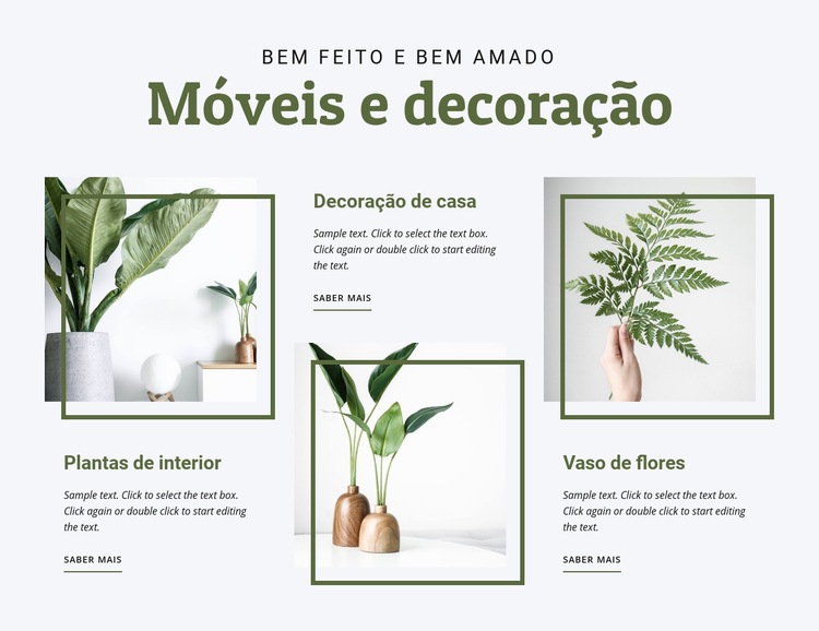 Móveis para interior Maquete do site