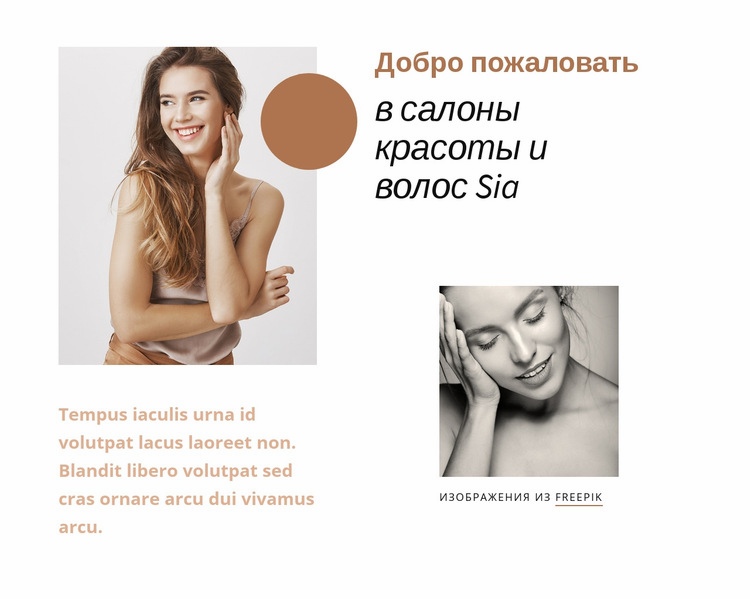 Салон красоты и волос Sia Шаблон веб-сайта