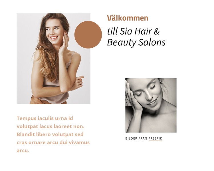 Sia Hair & Beauty Salon Webbplats mall