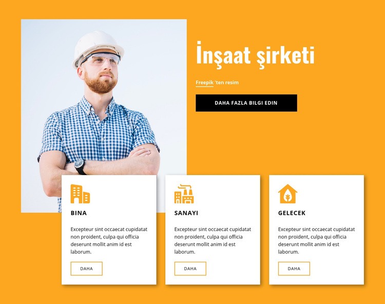 Mühendislik uzmanları Web Sitesi Mockup'ı