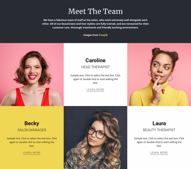 Amazing fashion team Web Page Design