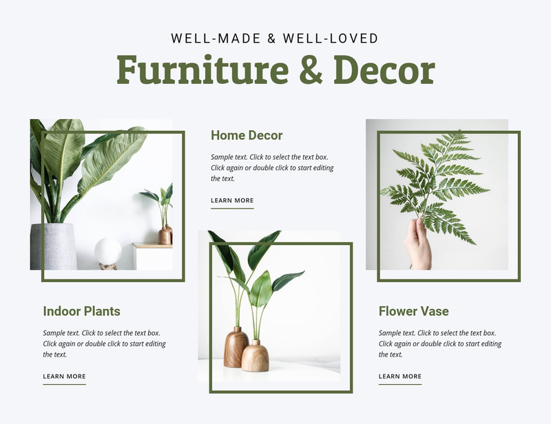 Furniture and decor Wix Template Alternative
