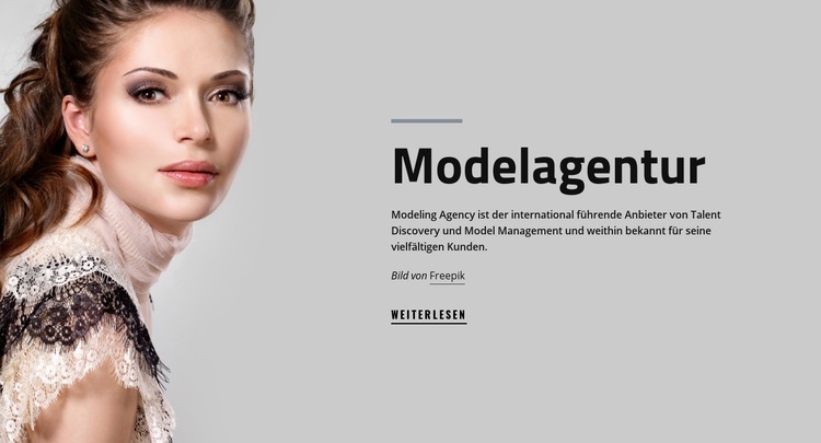 Modelagentur und Mode Eine Seitenvorlage