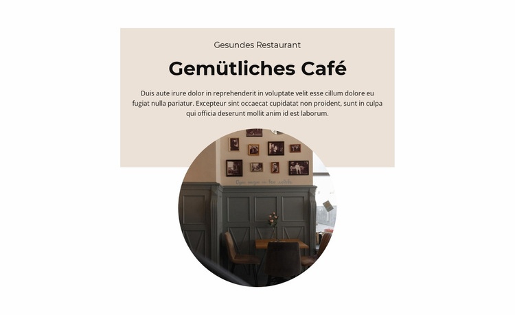 Gemütliches Café Website-Modell