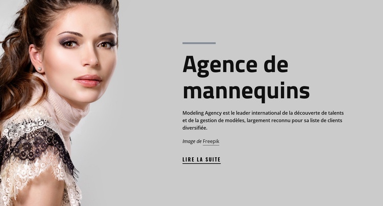 Agence de mannequins et mode Créateur de site Web HTML