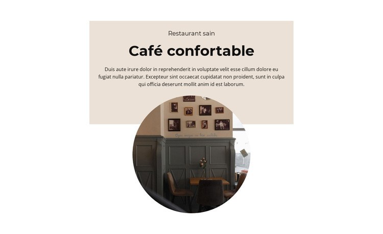 Café confortable Maquette de site Web