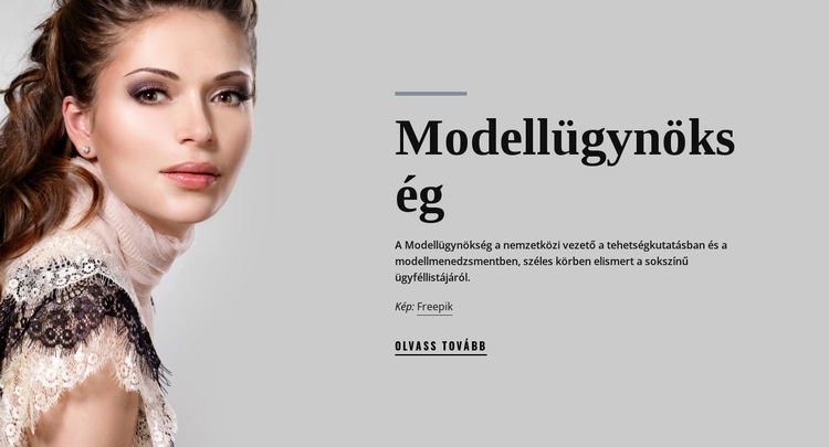 Modellügynökség és divat Weboldal tervezés