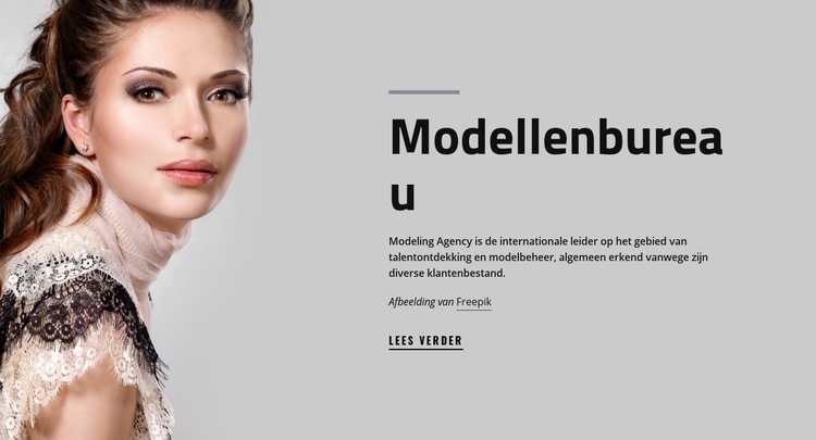 Modellenbureau en mode Website mockup