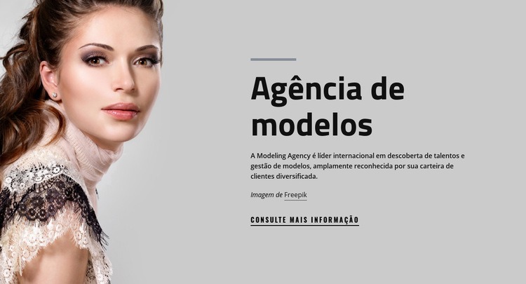 Agência de modelos e moda Maquete do site