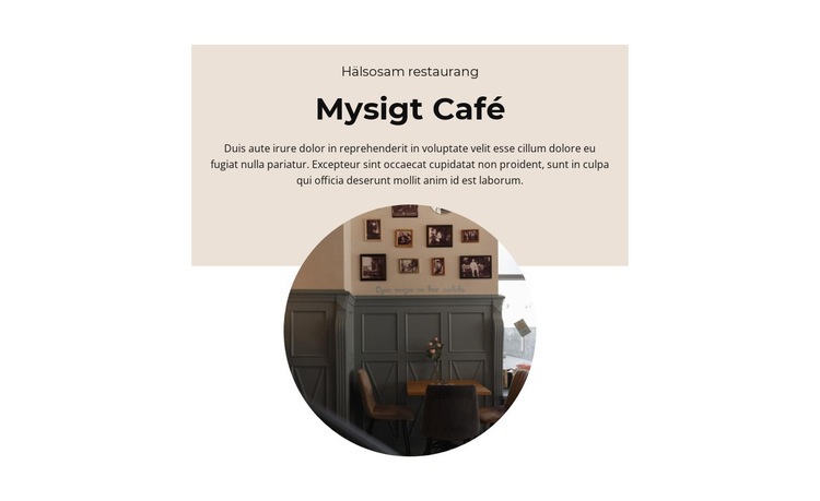 Mysigt café Webbplats mall