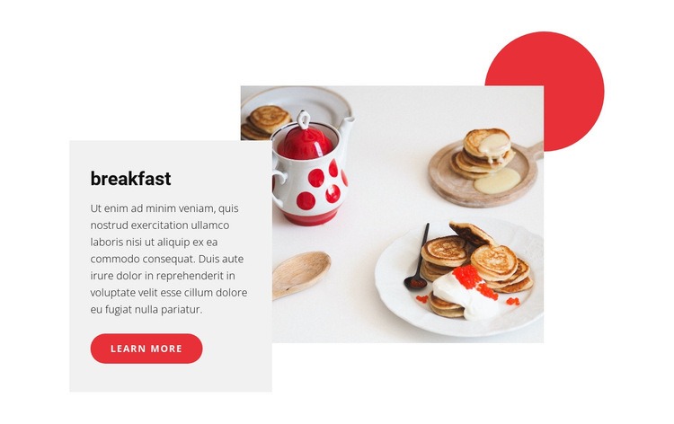 Varied breakfasts Web Page Design