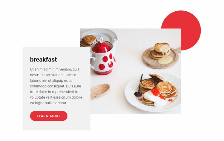 Varied breakfasts Website Mockup