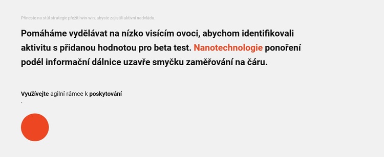 Textový blok a kruh Téma WordPress