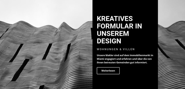 Kreative Form in unserem Design HTML Website Builder