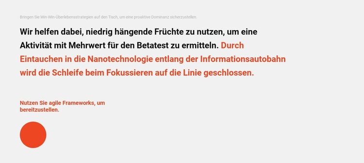 Textblock und Kreis Website design