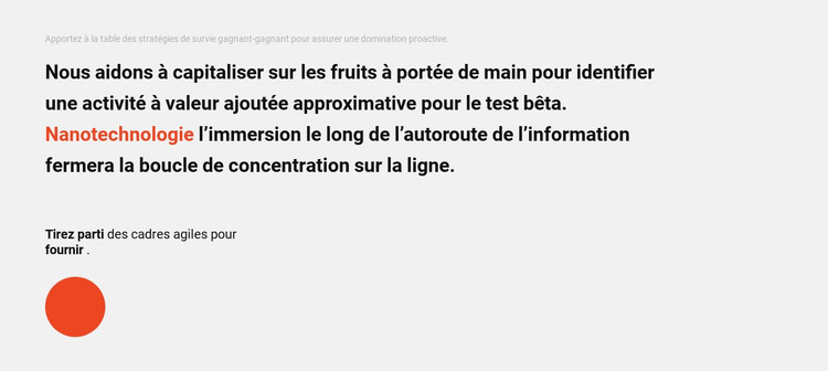 Bloc de texte et cercle Modèle HTML