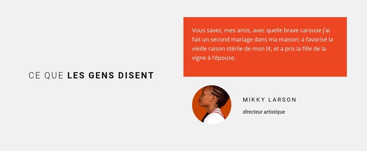 Que disent les gens à notre propos Modèle de site Web