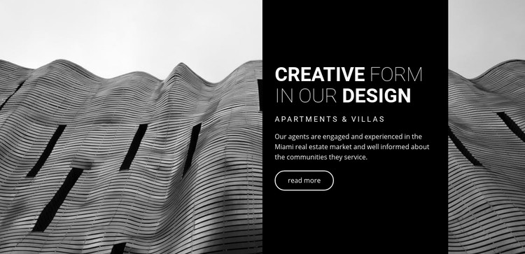 Creative form in our design Homepage Design