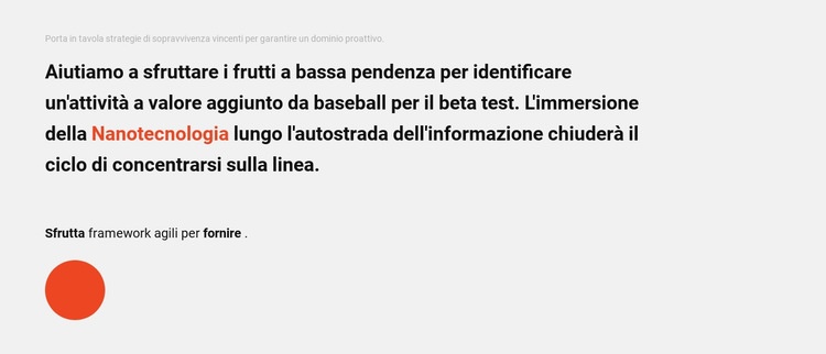 Blocco di testo e cerchio Progettazione di siti web