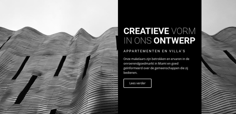 Creatieve vorm in ons ontwerp HTML-sjabloon