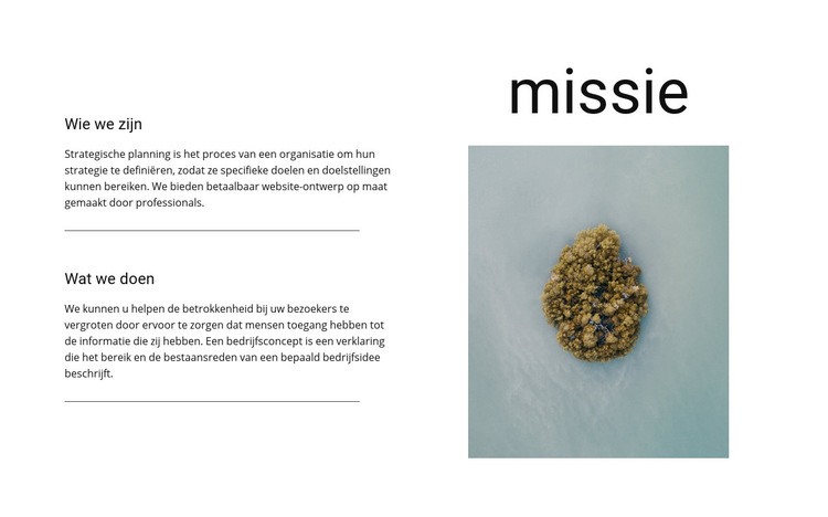 Onze missie en doelen Html Website Builder