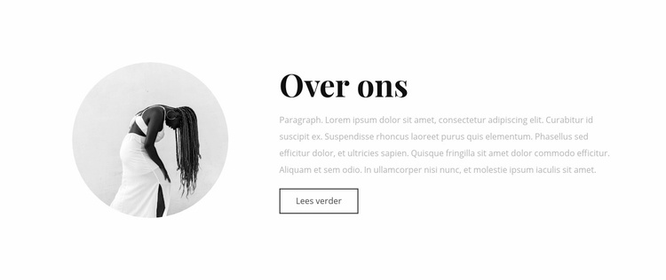 Over ons atelier Website mockup