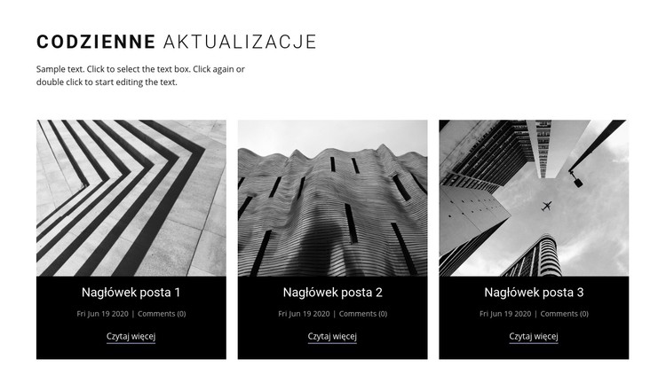 Codzienne wiadomości o architekturze Szablon CSS