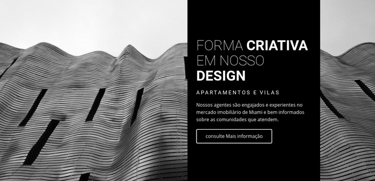 Forma criativa em nosso design Construtor de sites HTML