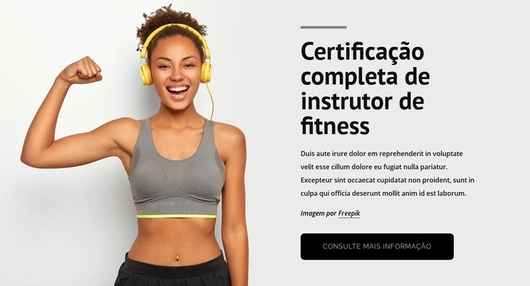 Instrutor de fitness Maquete do site