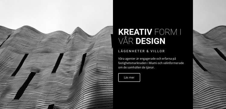 Kreativ form i vår design Webbplats mall