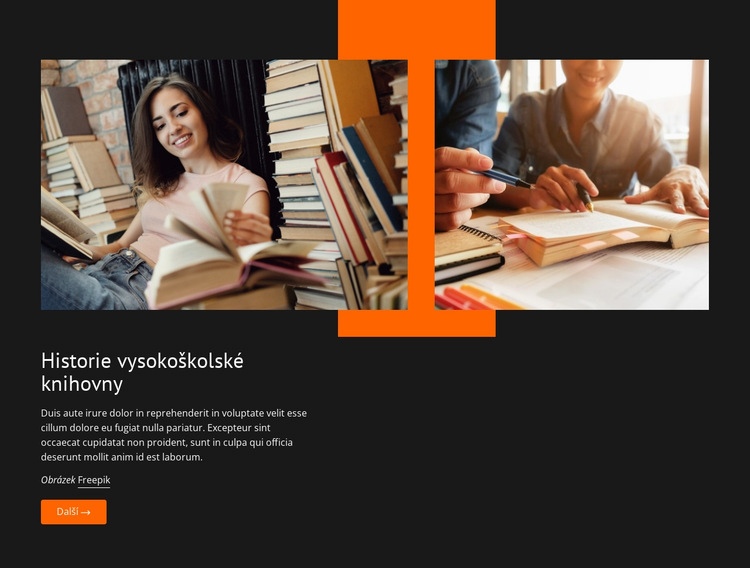 Historie vysokoškolské knihovny Šablona HTML