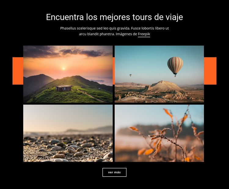 Encuentra los mejores tours de viaje Maqueta de sitio web