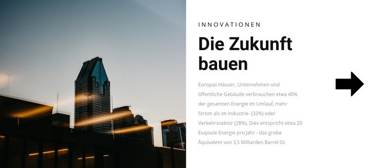 Wir können die Zukunft bauen Landing Page