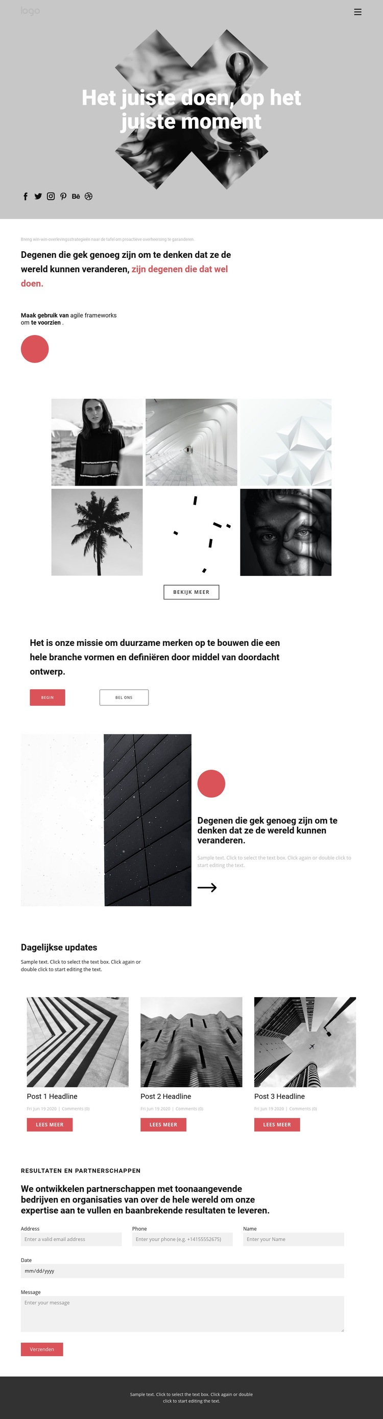 Ideeën in creatieve portefeuille Html Website Builder