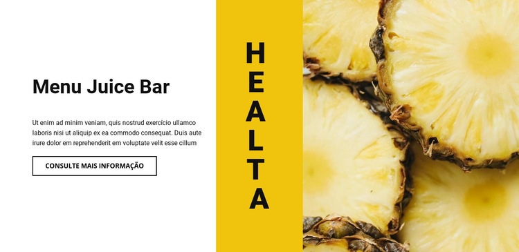 Menu de Juice Bar Construtor de sites HTML