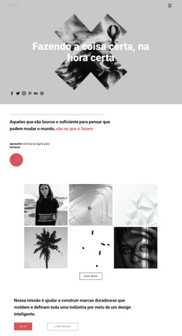 Design De Site Para Ideias Em Portfólio Criativo