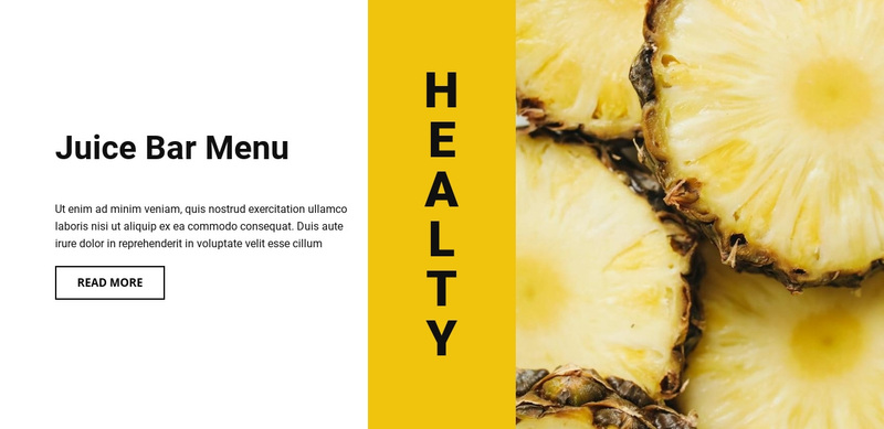 Juice bar menu  Squarespace Template Alternative