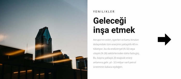 Geleceği inşa edebiliriz Bir Sayfa Şablonu