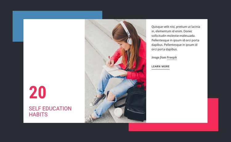 20 Self Education Habits CSS Template
