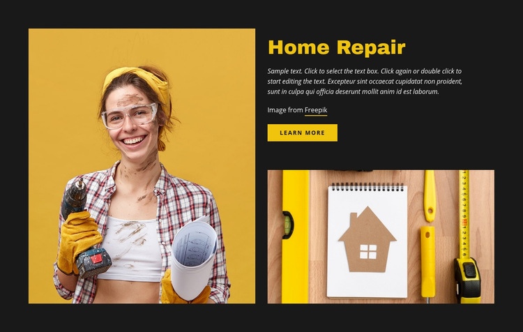 Home repair courses Elementor Template Alternative