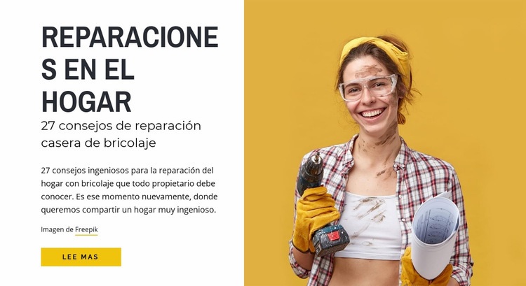 Consejos de reparación del hogar Creador de sitios web HTML