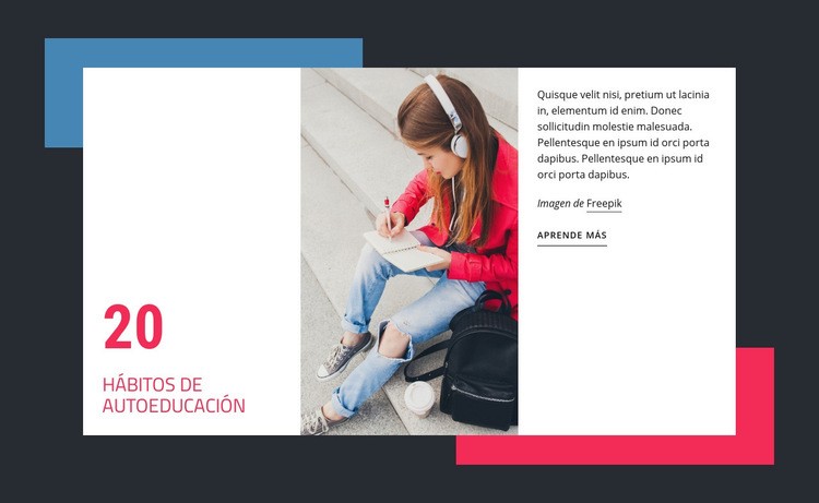 20 hábitos de autoeducación Plantillas de creación de sitios web