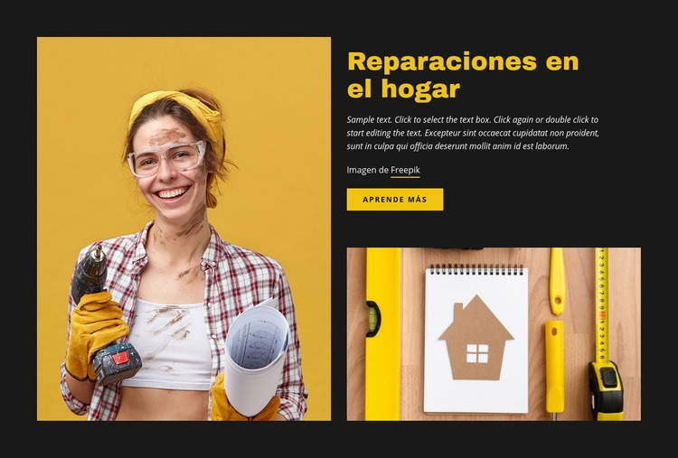 Consejos de reparación y mantenimiento del hogar Maqueta de sitio web