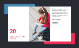 20 Self Education Habits HTML Template