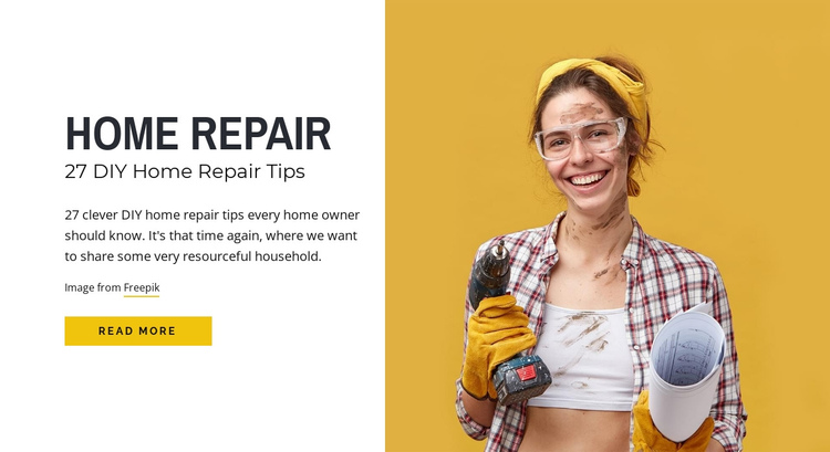 DIY home repair tips One Page Template