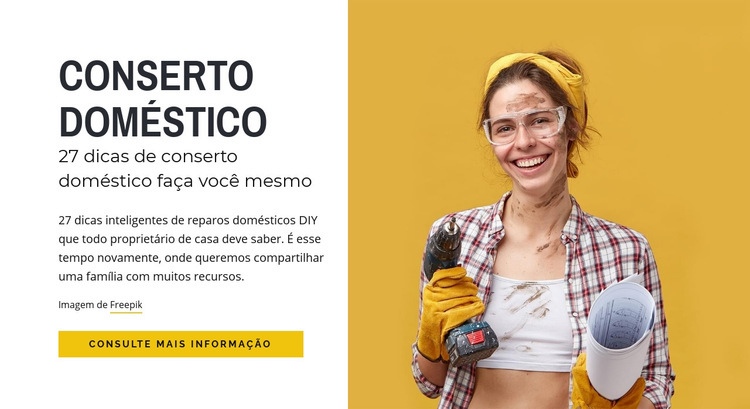 Dicas de conserto doméstico Landing Page