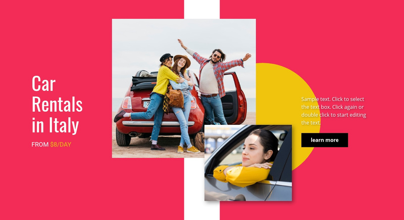 Car Rentals in Italy Squarespace Template Alternative