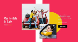 Car Rentals In Italy - Ecommerce Landing Page
