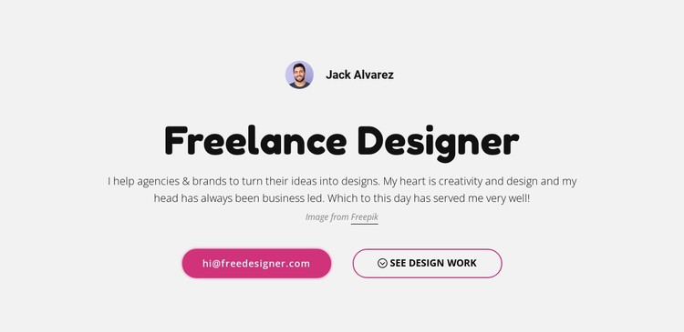 I am  freelance graphic designer CSS Template